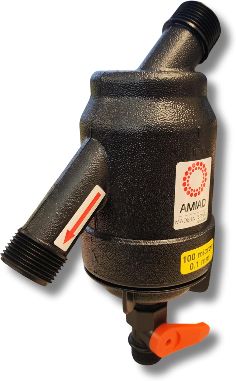 DripWorks Amiad High-Pressure Irrigation Filter – Stainless Steel Screen – 155 & 200 Mesh Options – Heavy-Duty Dirt & Sediment Filtration – Multiple Sizes (¾, 1", 1½") – 140 PSI Max (1", 200 Mesh)