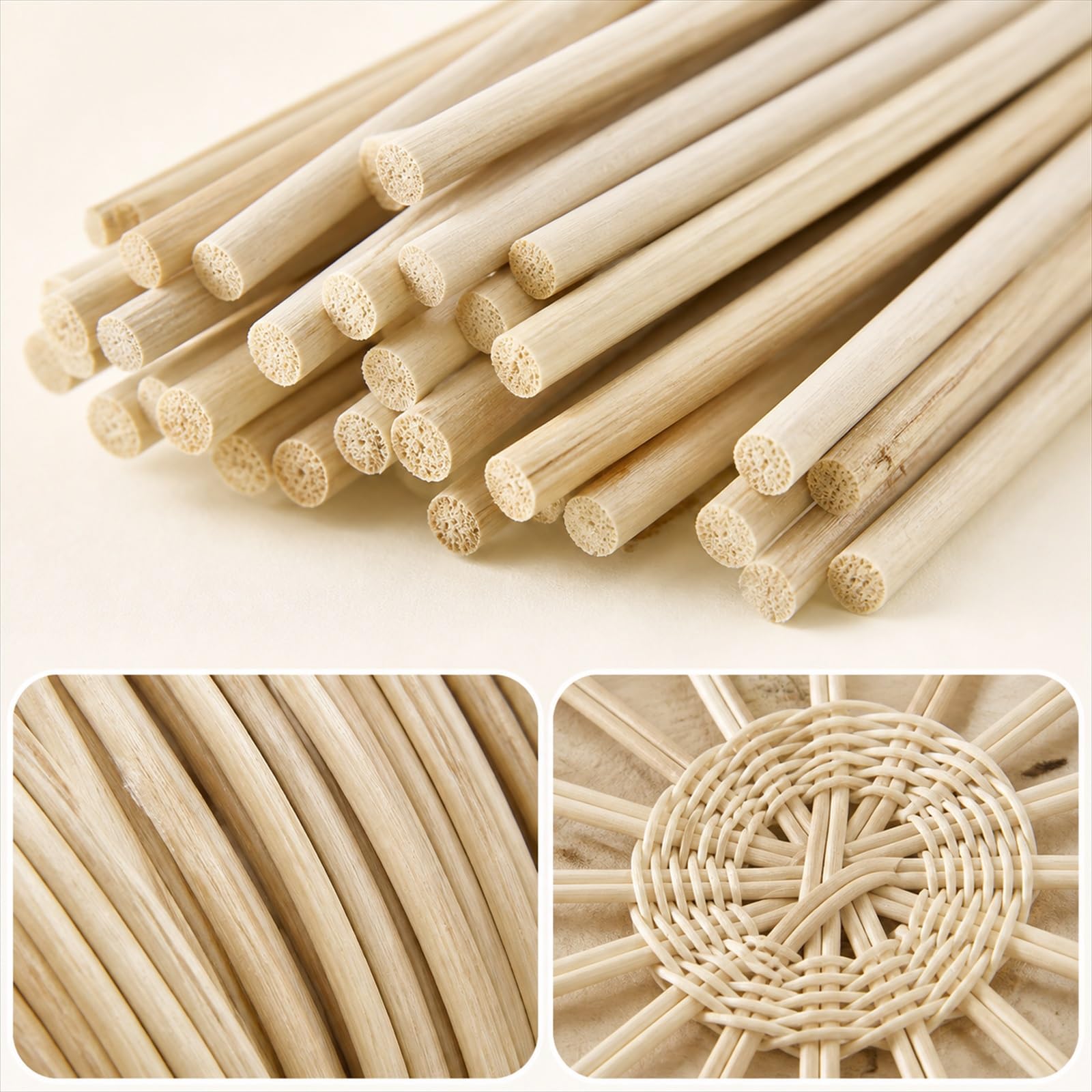 Midollo Di Rattans Naturale,Materiale Intrecciato Rotondo In Rattans