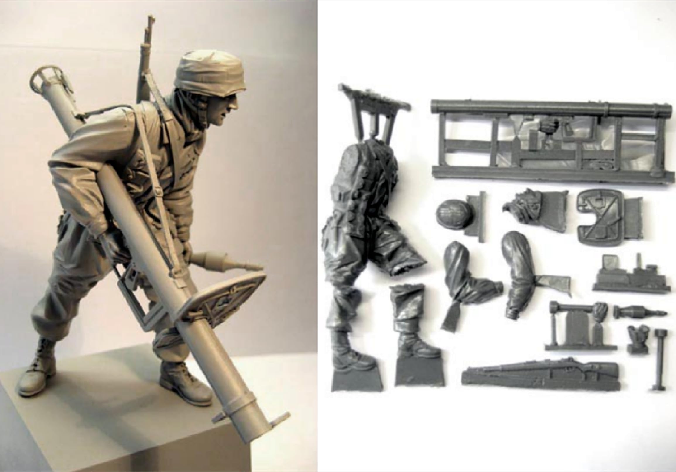 Buste De Parachutiste Allemand WW2 - Histoire De Bustes - Fini Patine Bronze - Fabriqué En France