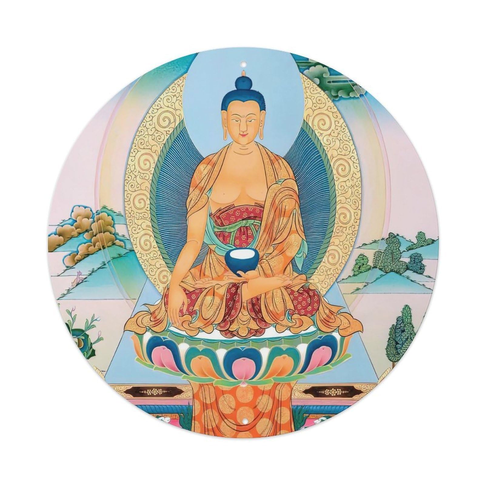 Vintage Buddha Thangka World Metal Tin Sign