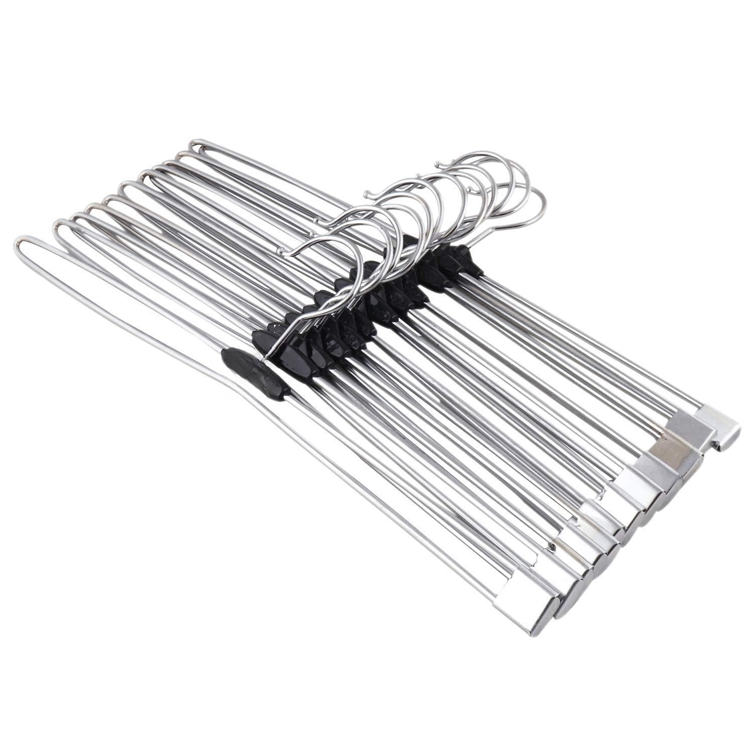 Gimly - Saree Hangers (10 Pcs) with Lock, Strong and Durable Steel, Perfect for Saari, Trouser, Clothes, Wardrobe