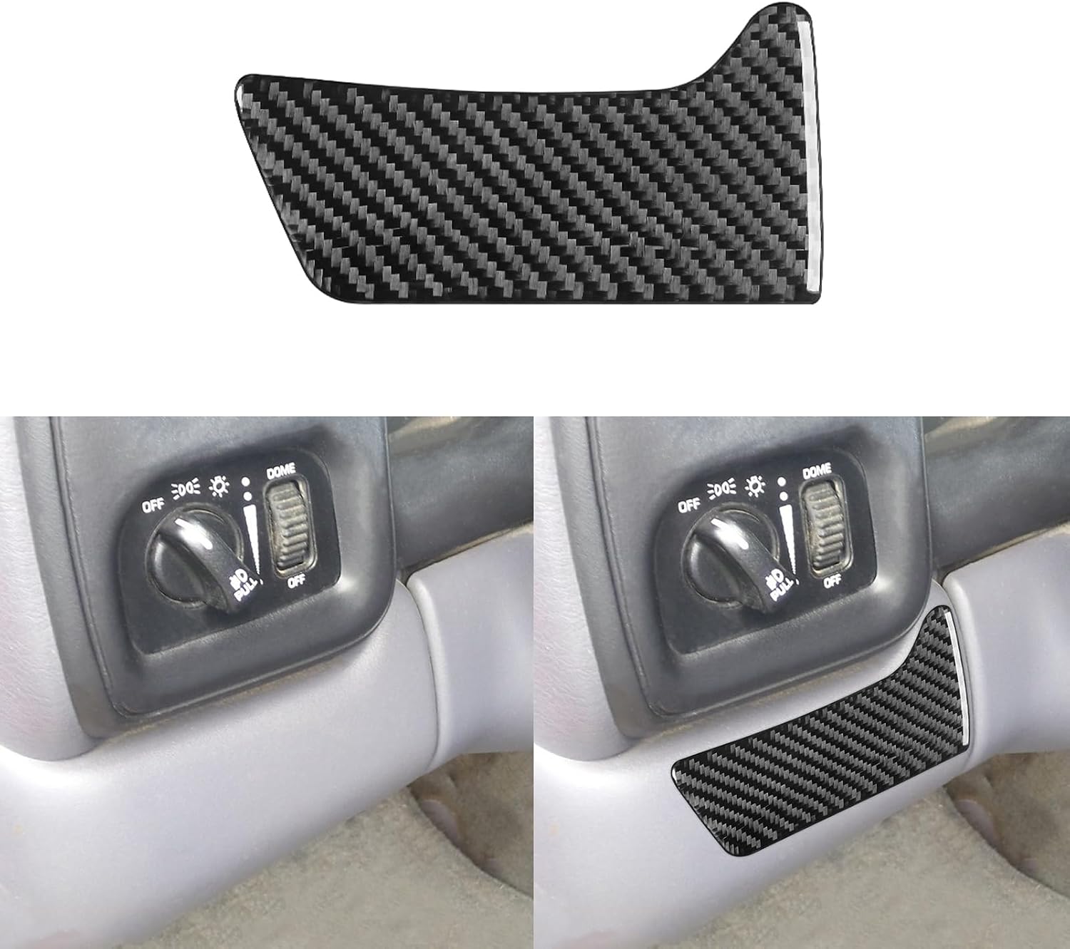 Real 3K Premium Carbon Fiber Car Dashboard Driver Side A/C Vent Lower Panel Decoration Sticker Compatible with Dodge Durango 1997 1998 1999 Auto Interior Accessories Black