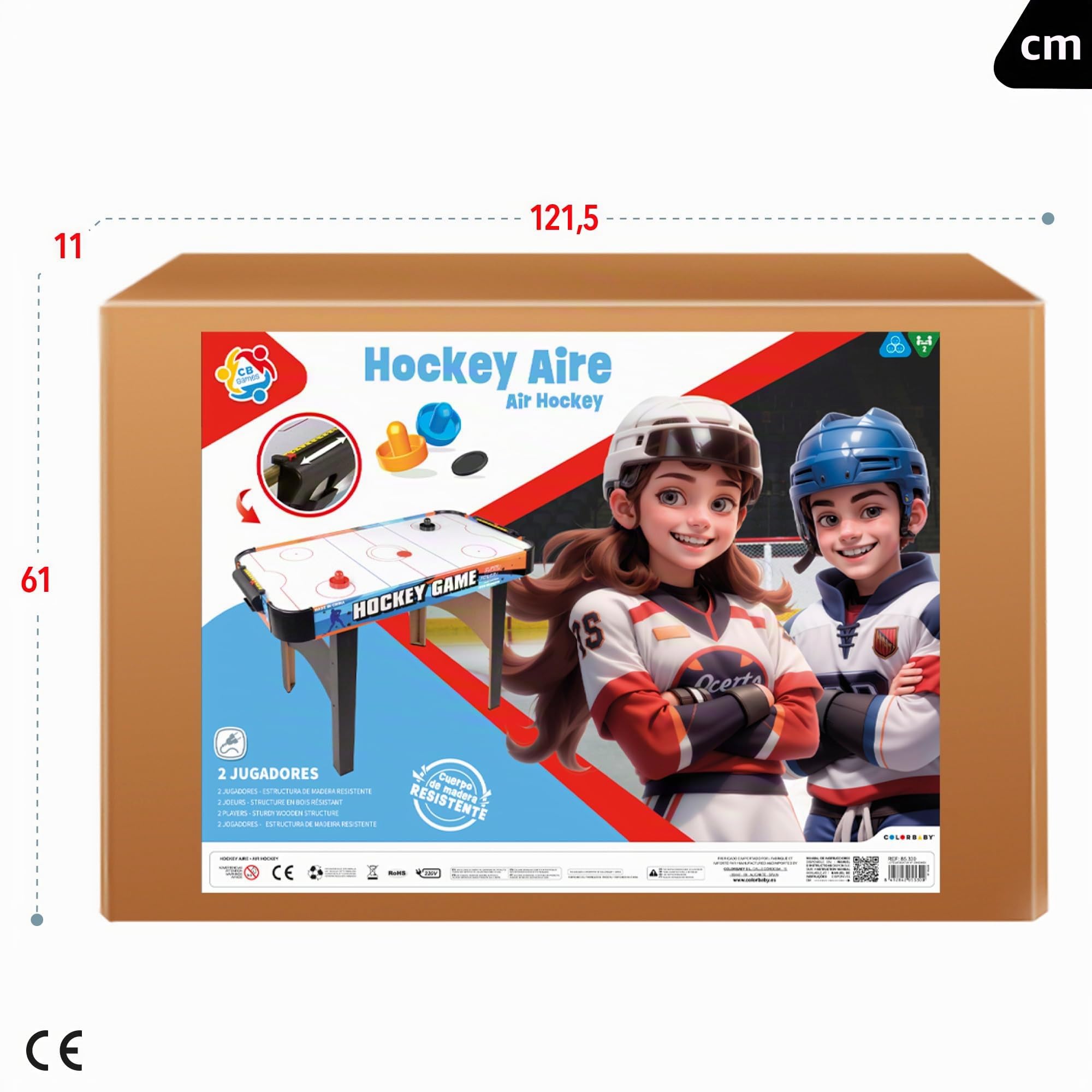 ColorBaby 85330 Air Hockey Tisch, 122 x 61 x 75 cm