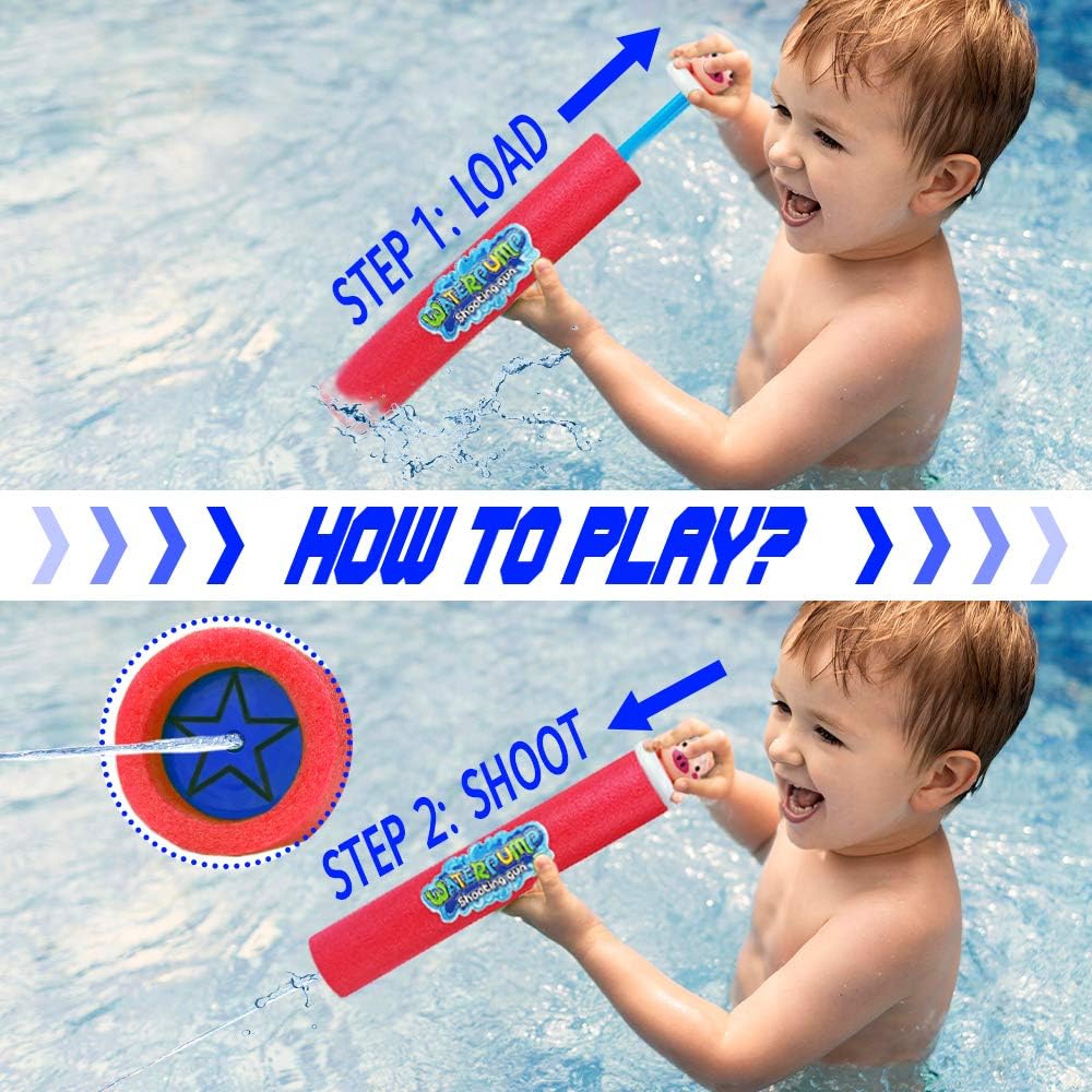 Water Guns for Kids with 6 Animals Figures 6 Pack Foam Water Blaster Squirt Guns Set Super Soaker Water Guns for Kids Great Gifts for Children & Adult Summer Swimming Pool Beach Water Fighting Party: Toys & Games