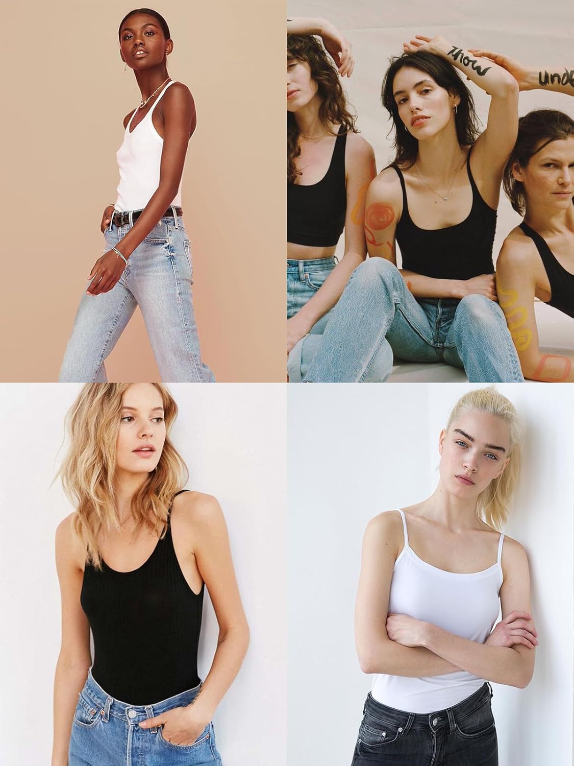 Womens Camisole Tank with Built in Bra Ribbed Camisole Tops Spaghetti Straps Tank Tops - Image 6