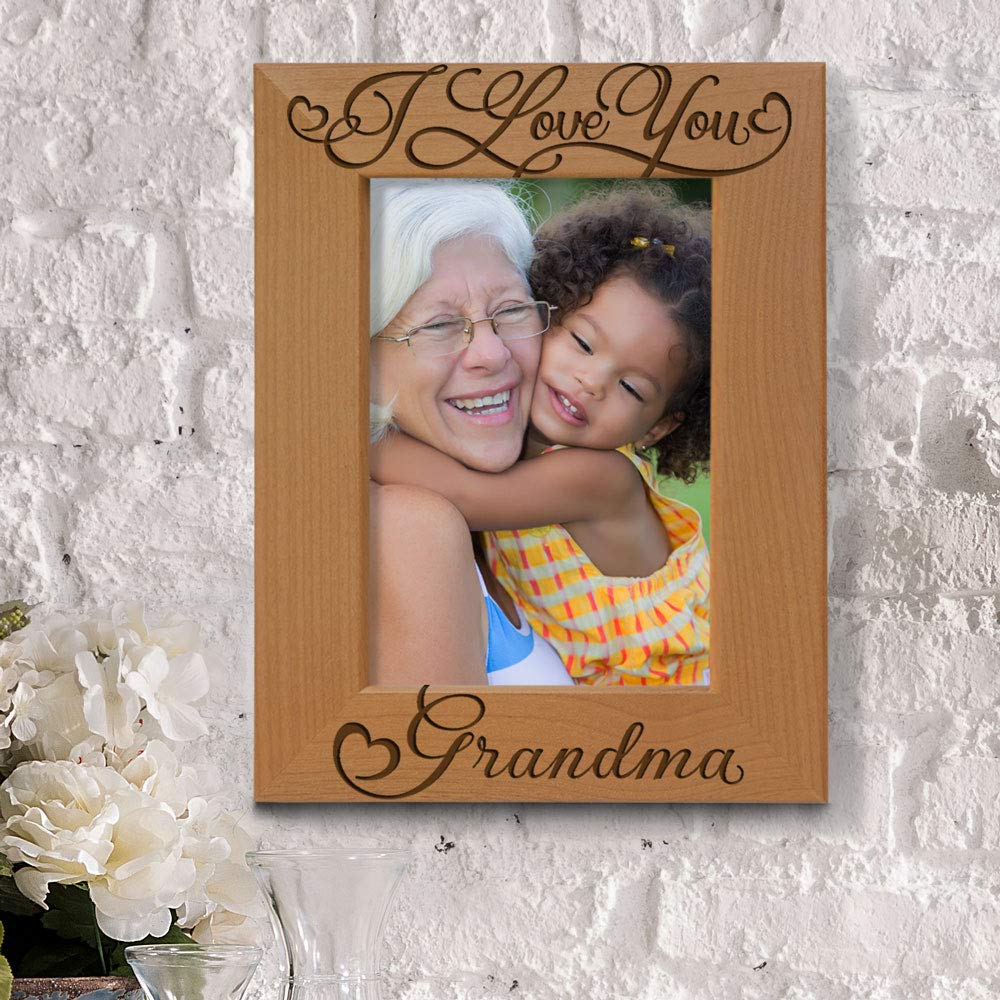 I Love You Grandma Picture Frame - Personalized Wood Frame -5