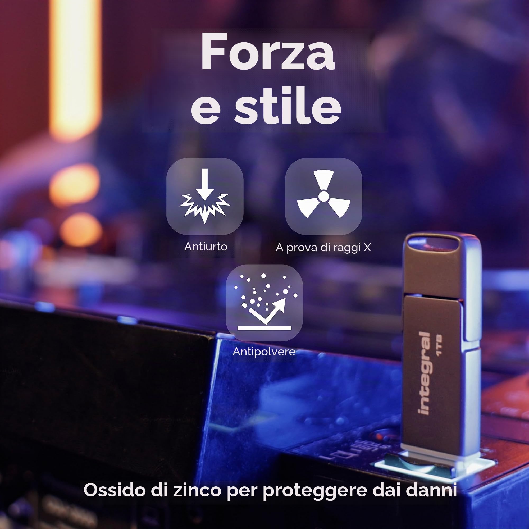 Integral USSD SlimXpress - Chiavetta USB 3.2 Gen 2x1 da 512 GB, doppia porta Type-C e Type-A, SSD portatile, lettura fino a 550 MB/s e scrittura fino a 500 MB/s. Design sottile e resistente in metallo
