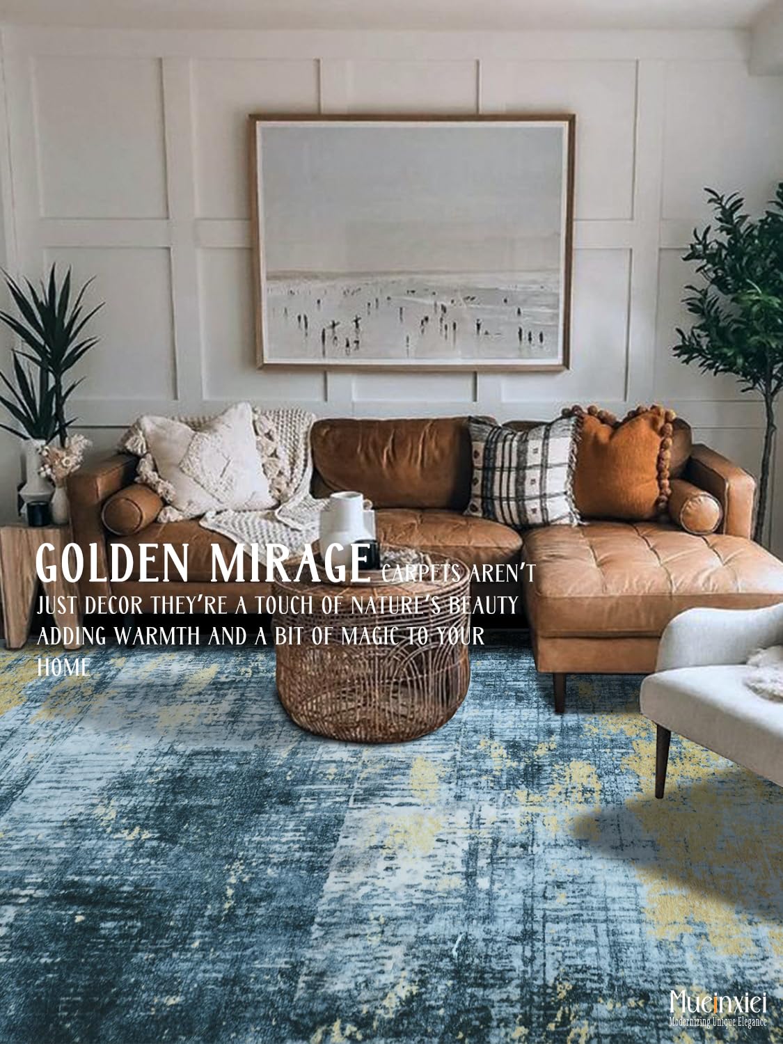 Amazon.com: Mueinxiei Morden Washable Abstract Area Rugs 7x9 Navy