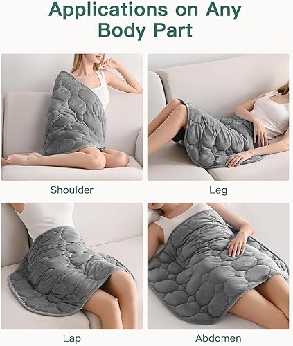 Miniatura 6 de Lofus Manta con peso de 5 libras para adultos, transpirable y relajante manta con peso pequeña para viajes, relajación y siestas, lavable a máquina,