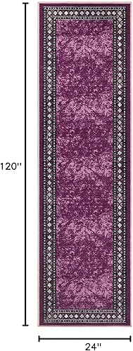 Miniatura 245 de Antep Rugs Alfombras modernas con bordes de 2 x 7 pies antideslizantes (antideslizante) de perfil bajo con parte trasera de goma para interiores