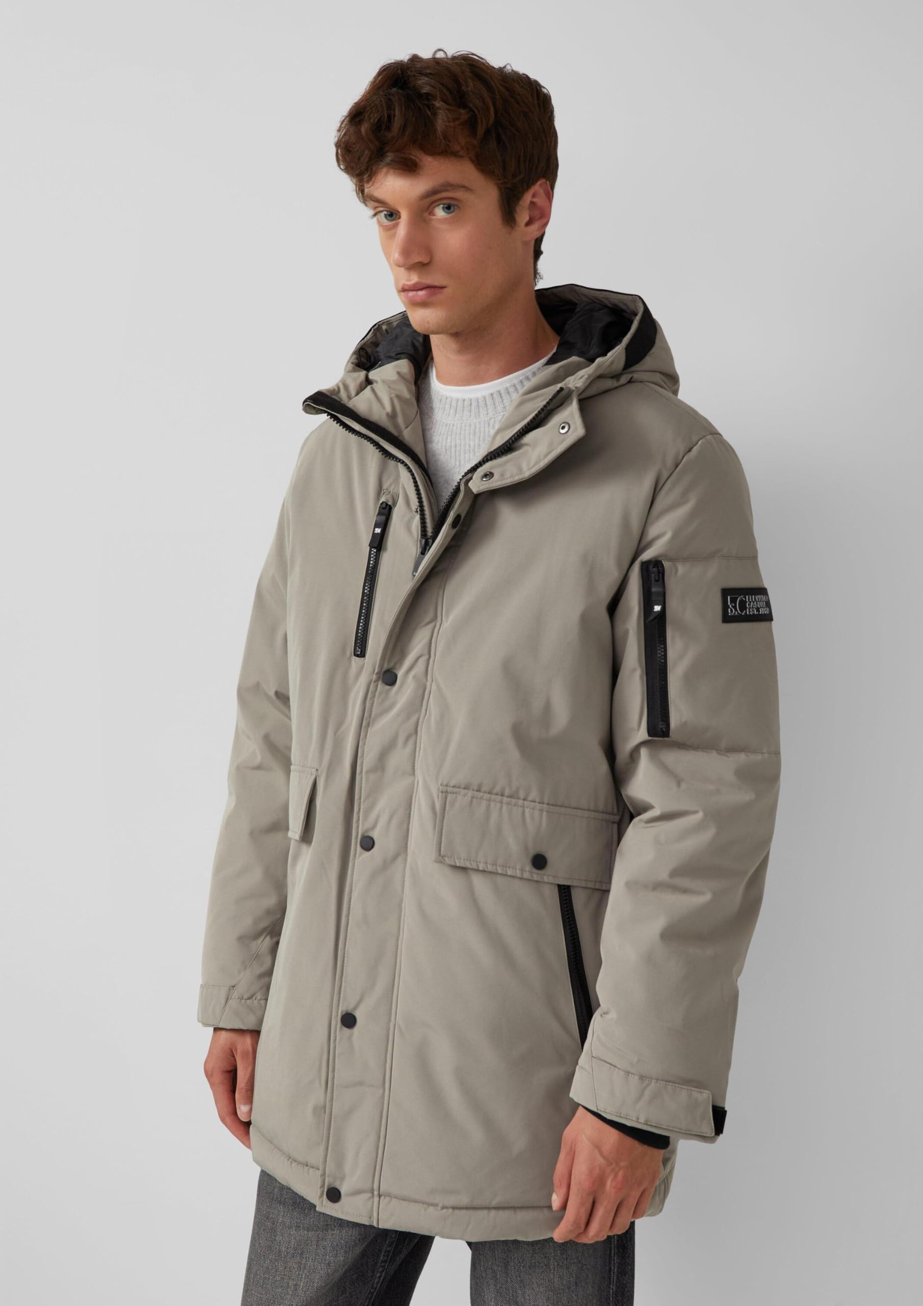 s.Oliver Wasserabweisender Parka mit Kapuze und sportiven Details