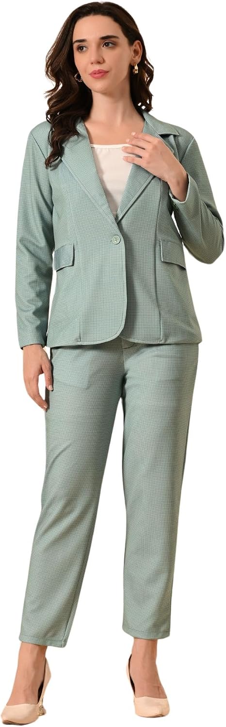 Women's 3-Piece Formal Suit Set – Cotton Blend Blazer, High-Waist Pants & Camisole | Stylish Business Attire & Office Wear for Work, Interviews & Events