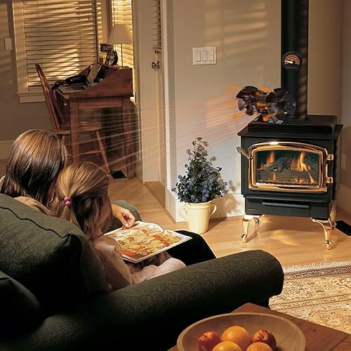 Miniatura 6 de Uniflasy Ventilador de estufa de leña alimentado por calor, ventilador activado por calor de 12 aspas para estufa de leñapelletquemador de troncos,