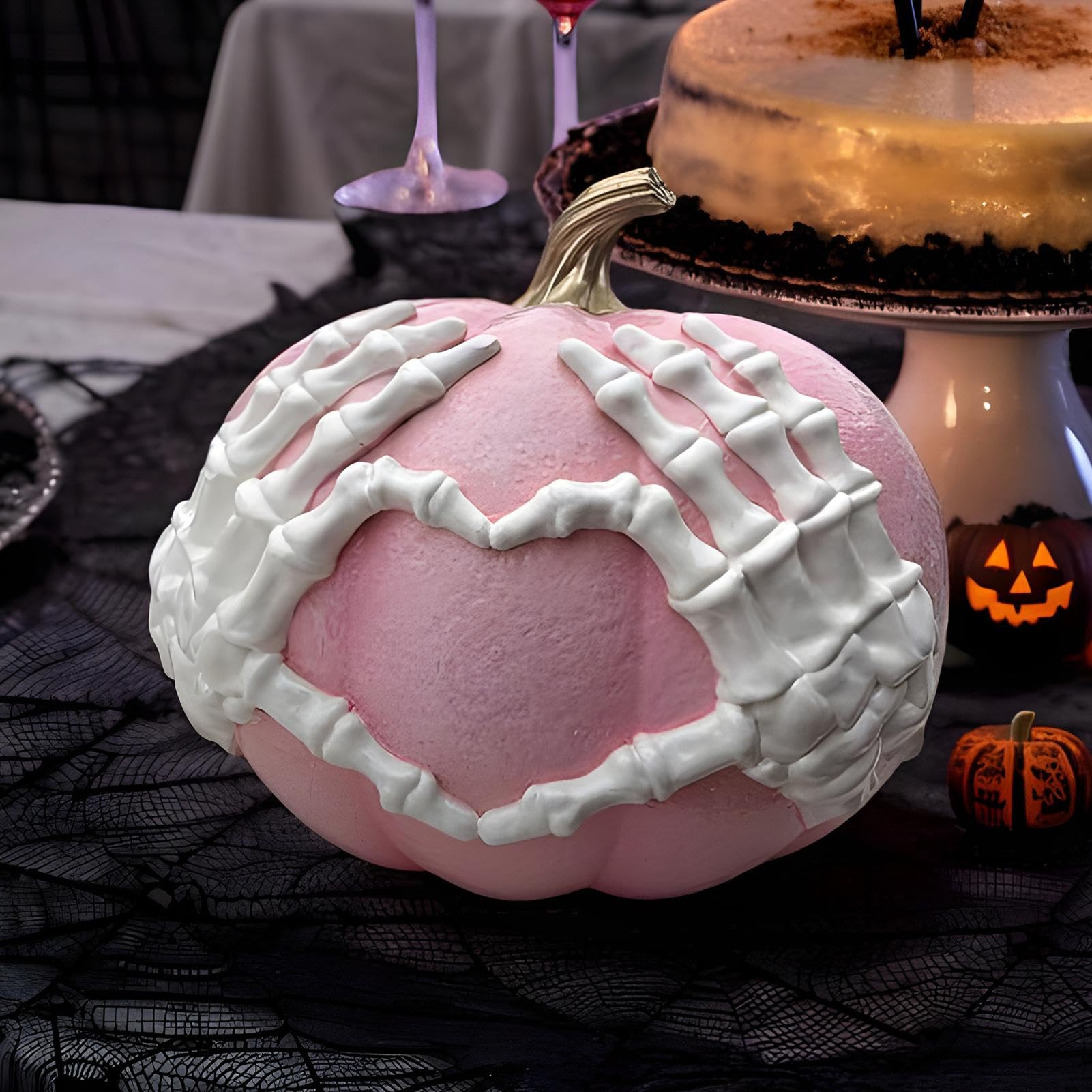 Generisch Künstliche Kürbisse Zur Ative Halloween Skelett-Kürbis Figur