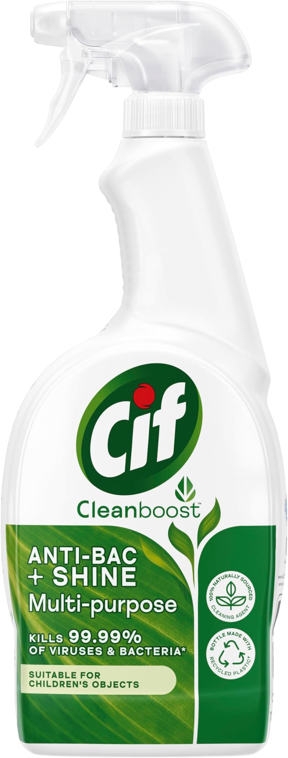 Anti-bac & Shine Multi-purpose Cleaner Spray disinfectant that eliminates 99.99% of bacteria and viruses 100% naturally derived cleaning agent 700 ml