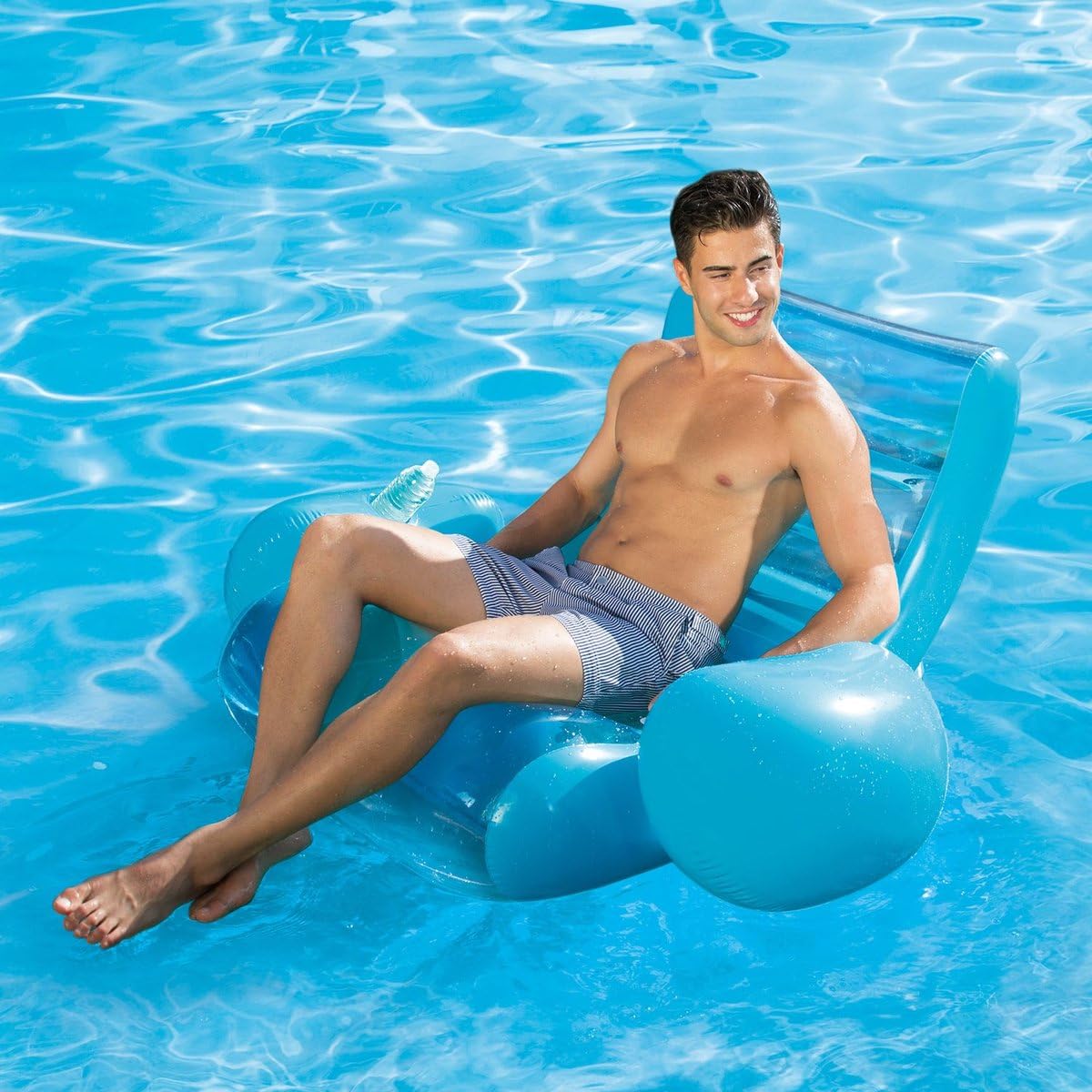 Summer Waves Colchoneta para Piscina, Tumbona para Adultos Hinchable, Flotador para Adultos, Hamaca de Agua, Colchoneta Playa Sillon Acuático