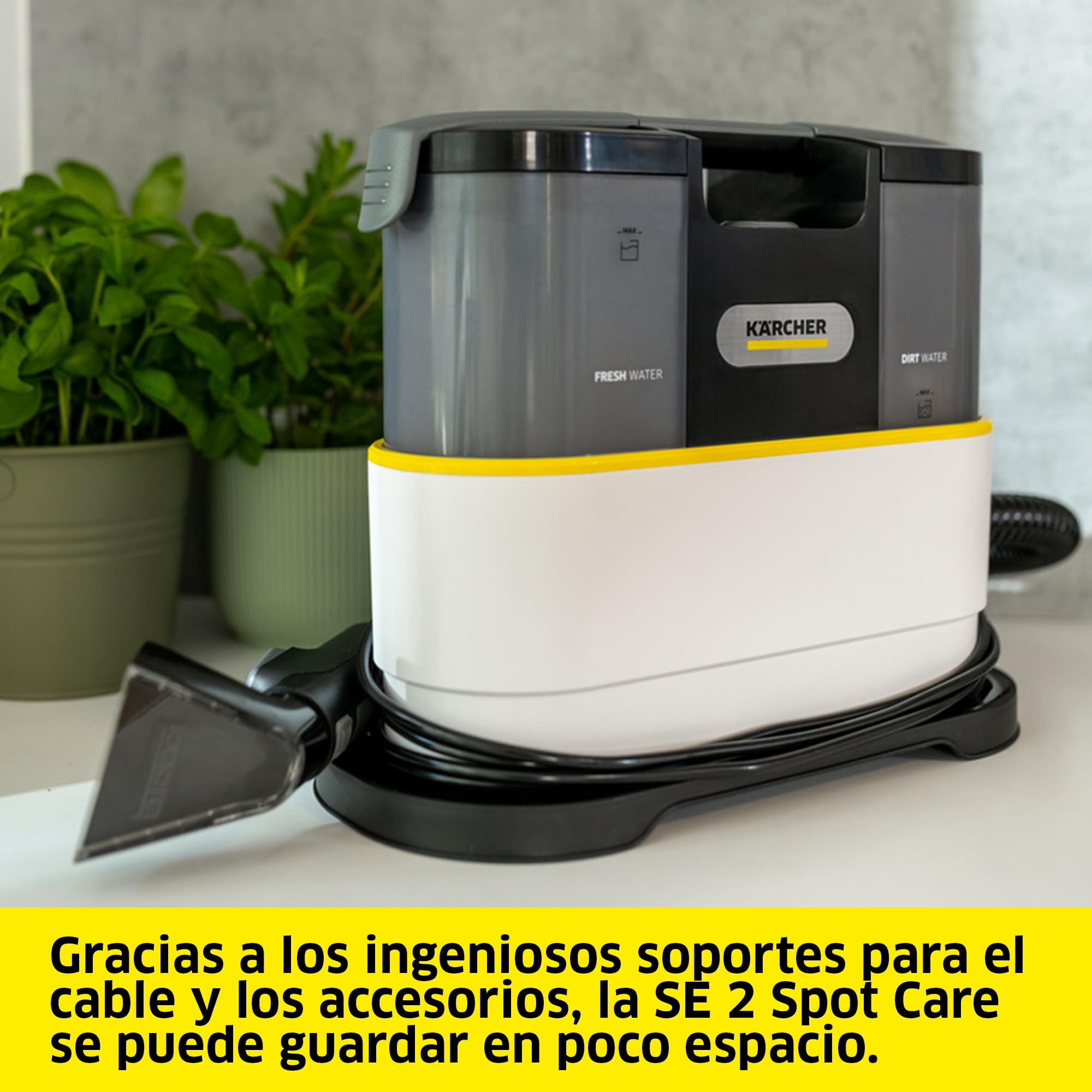 Kärcher lava-aspiradora SE 2 Spot Care, potencia: 450 W, depósito de agua limpia: 1,5 l, superficie: 2,89 m², peso: 4,2 kg, boquilla para tapicerías, boquilla para manchas, limpiador RM 519