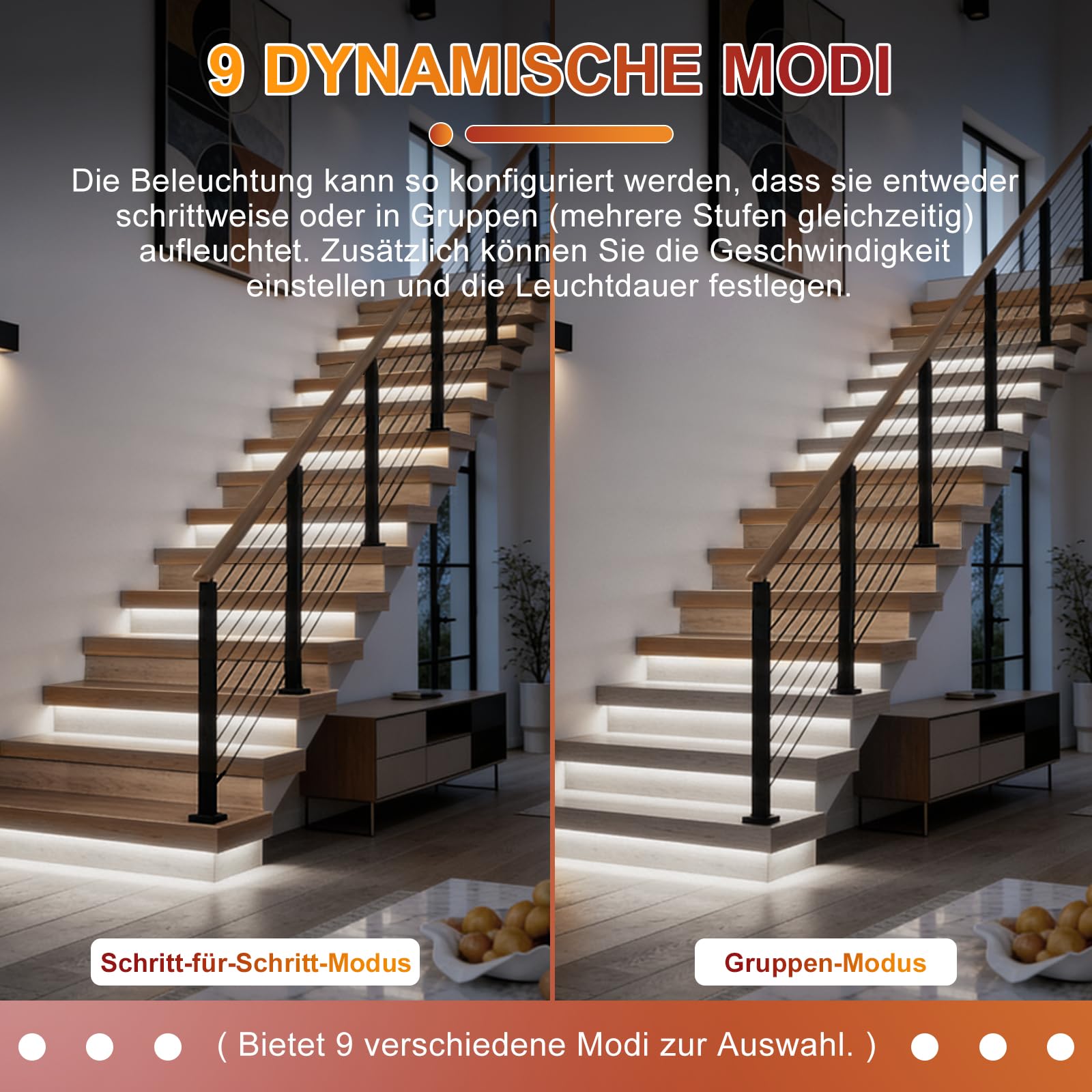 Luz de pedaleo inteligente, 16 escalones, blanco frío, 6000 K, detector de movimiento, luz de pedaleo con aplicación y control remoto de RF, luz de escalera inteligente Bluetooth, tira de LED COB para