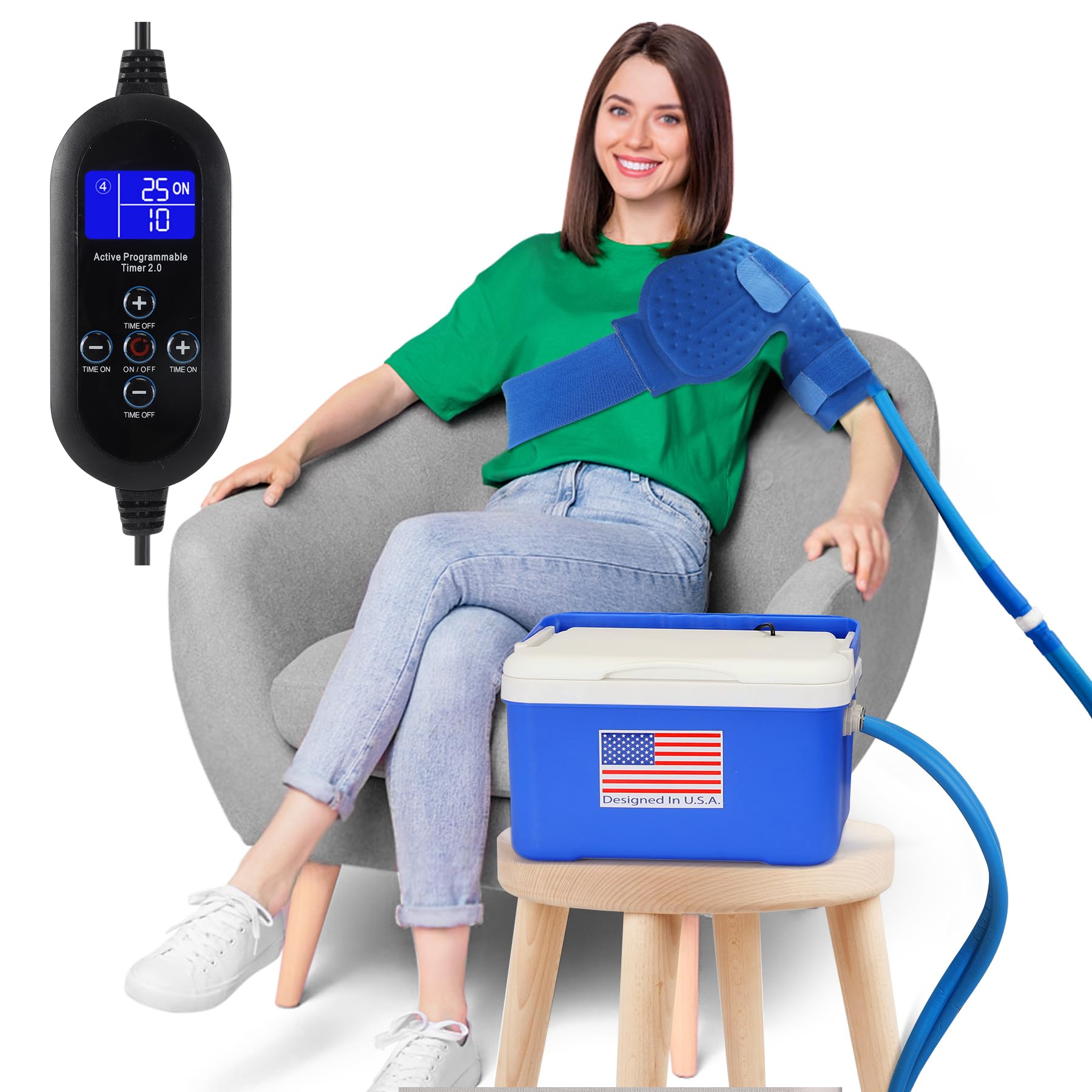 Photo 1 of Cold Therapy Machine System with Programmable Timer, Ice Machine for Shoulder After Surgery Recovery,Large Shoulder Compression Pad,Wearable,Quiet Pump,Strong Cryotherapy Pain Relief and Treatment