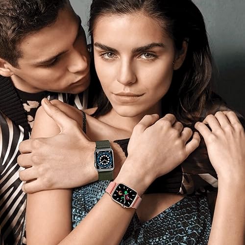 Miniatura 4 de Invoibler Stretchy Nylon Watch Bands Compatible with Apple Watch 38mm 40mm 41mm 42mm 44mm 45mm 49mm for Women Men, Soft Braided Sport Wristbands