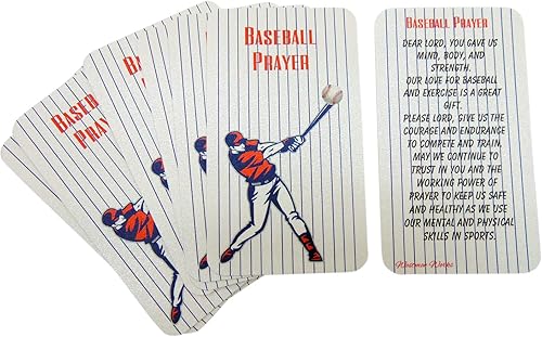 Westmon Works Juego de 10 tarjetas sagradas de oración de béisbol para jugadores de escuela católica, tamaño de equipo, tamaño cartera, juego de 10