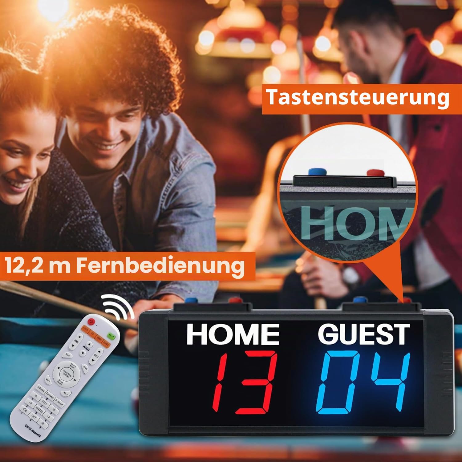 YZ LED Tragbare Elektronische Anzeigetafel Fussball, Cornhole Zähltafel, Tischtennis Zähler, Tennis Punktezähler, Digital Scoreboard, für Volleyball, Basketball, Badminton, Pool Sports Indoor Outdoor