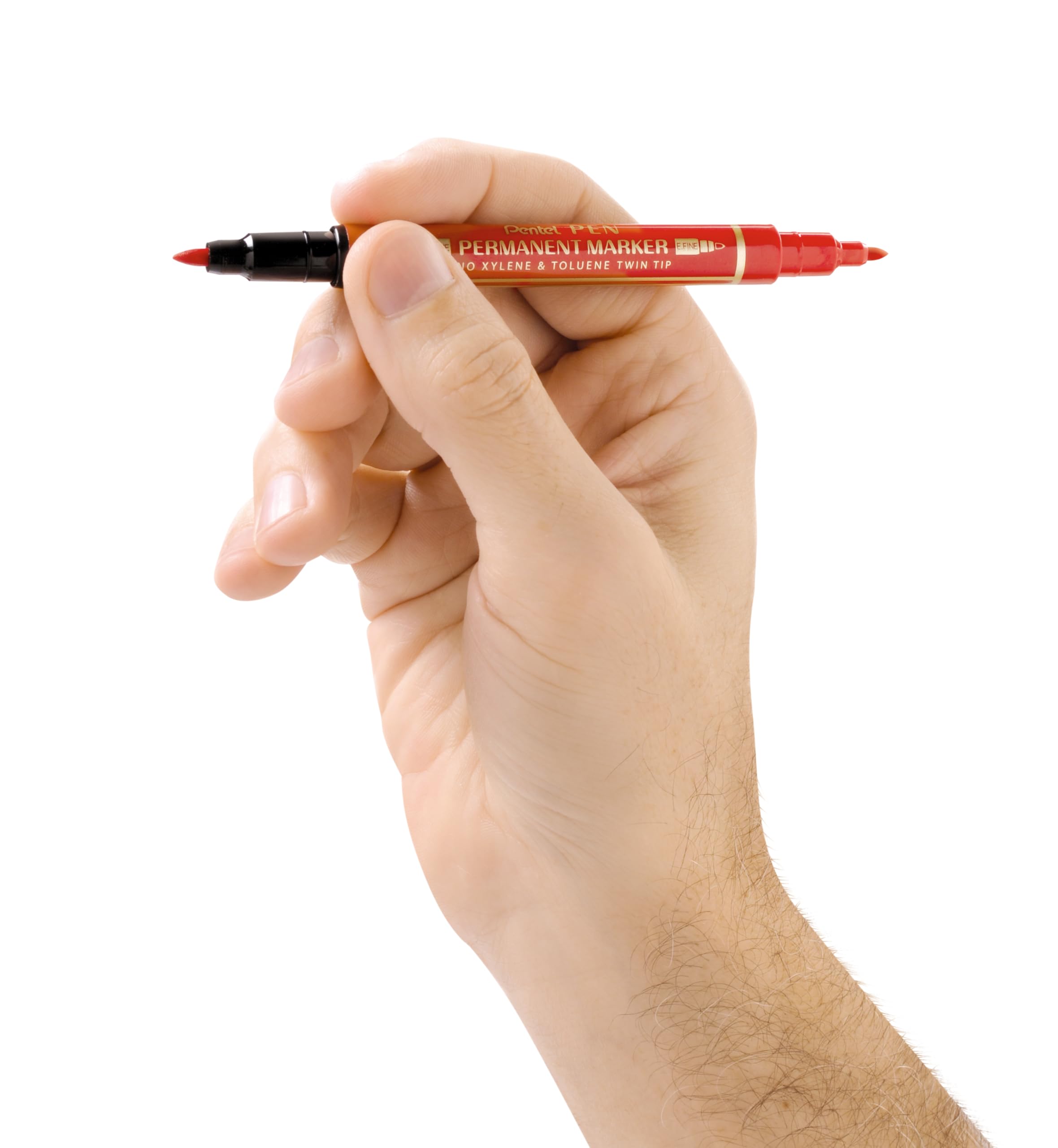 Pentel N75W końcówka okrągła czerwona marker permanentny 12 sztuk