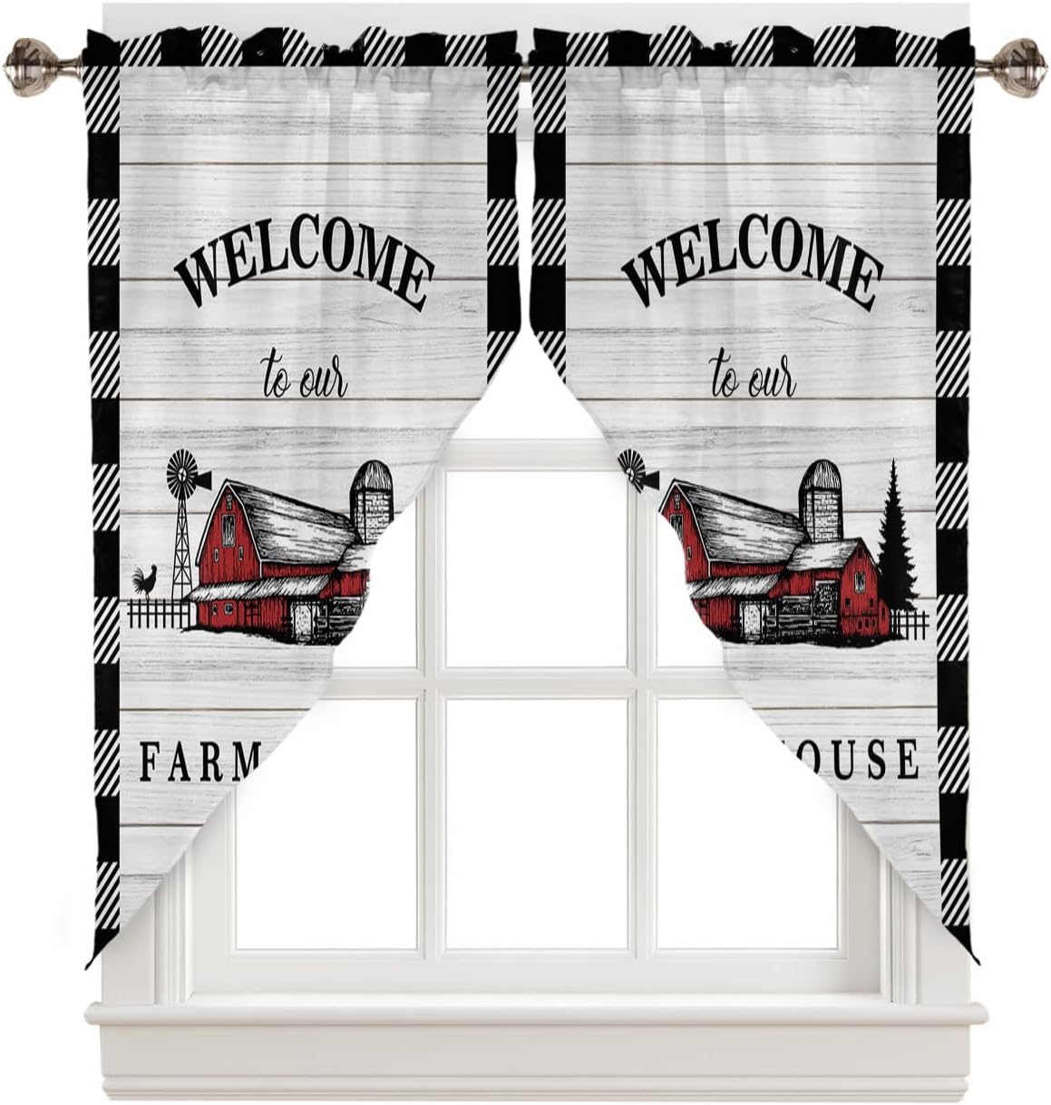 Prime Leader Wooden Board Swag Valance Curtains Buffalo