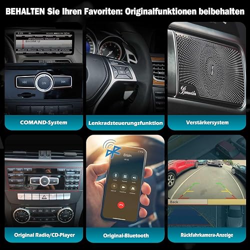 Qualcomm 8 Cœurs Android 16 Dab+ Autoradio 8Go+128Go 12,3" IPS pour Mercedes Benz Classe E C207 A207 2013-2015 NTG 4.5 GPS Navigateur CarPlay Android Auto WiFi 4G Bluetooth 5.1 OEM COMAND CANbus USB - 4