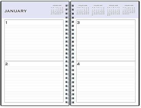 Blue Sky Undated Daily Planner, Flexible Cover, Twin-Wire Binding, 5.5 x 8.5, Passages