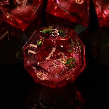 ORUZA Liquid Core DND Dice Set Polyhedral Resin Sharp Edge D&D Dice 7 PCS