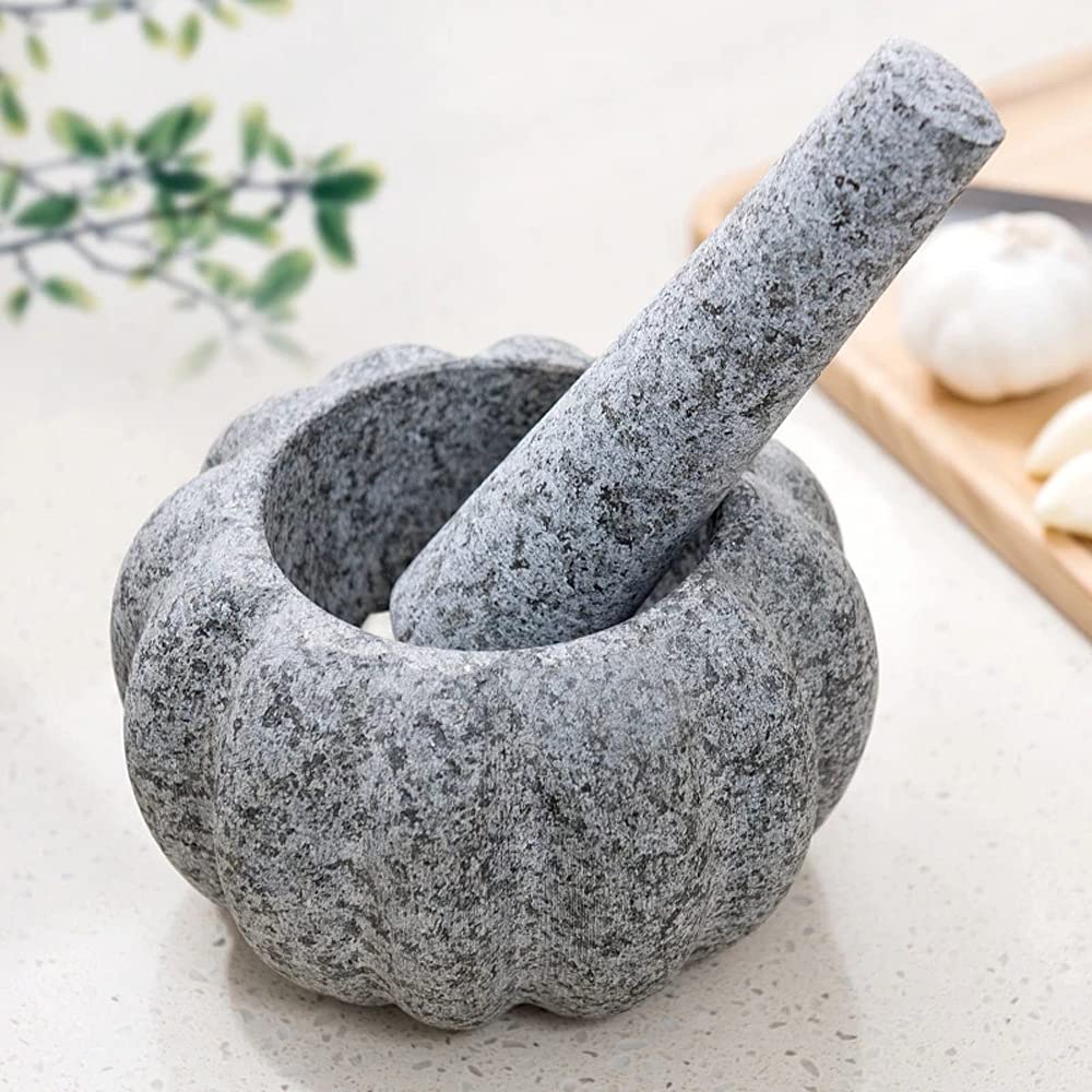Manual Garlic Grinder Granite Herb Pulverizer Salt Pepper Pestle Mortar Kitchen Tools