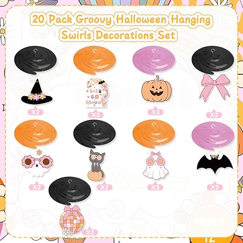 Miniatura 2 de Decoraciones colgantes de Halloween, decoración de despedida de soltera de Halloween, lazo rosa fantasma, retro, hippie, Halloween, espeluznante,