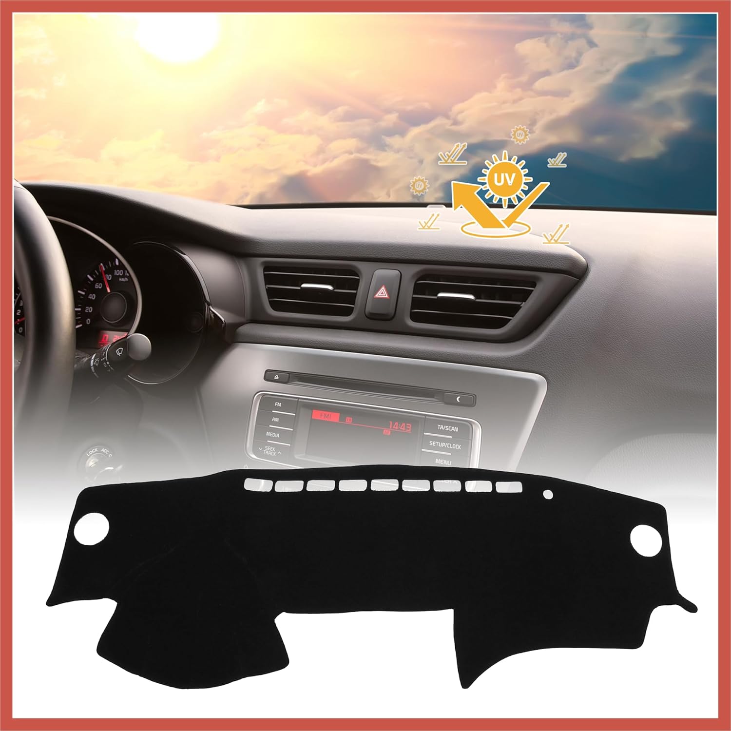 ACROPIX Dashboard Covers for Acura TL 2004-2008 Dash Cover Mat Non-Slip Pad Protector Carpet Car Parts
