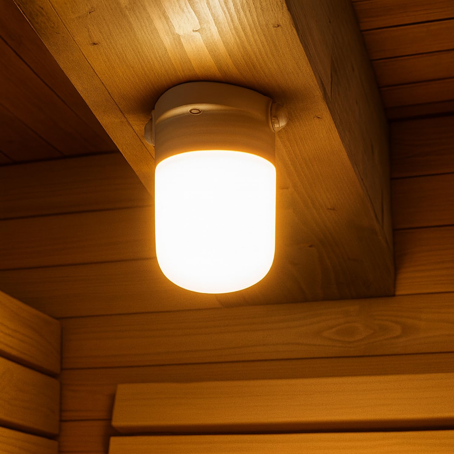 HAVA Porzellan Sauna Deckenleuchte, Glaskuppel, E27 IP54