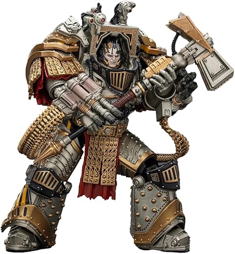Miniatura 19 de JOYTOY Warhammer 40,000 Figura de acción 1/18 Imperial Fists Rogal Dorn Primarca de la VIIª Legión Colección Modelo Regalos de Cumpleaños 17,8 cm