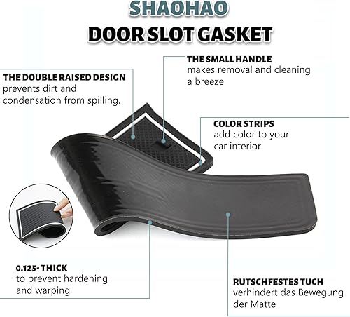Miniatura 4 de SHAOHAO Alfombrillas con ranura para puerta de auto Hyundai Santa Cruz 2023 2024, accesorios para Hyundai Santa Cruz 2023 2024, almohadilla de