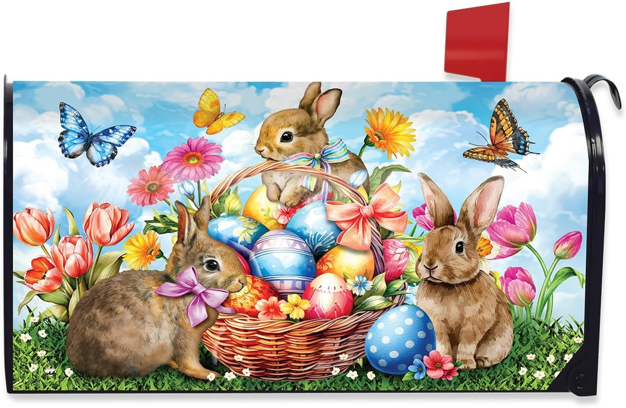 Briarwood Lane Springtime Bunnies Oversized Mailbox Cover