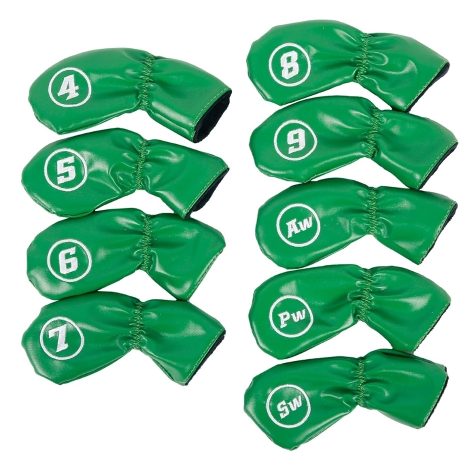Protectores De Cabezas De Hierro Golf 9 Uds PU Cuero Golfs Cubierta de Cabeza Hierro Club Headcover Impermeable Head Cover