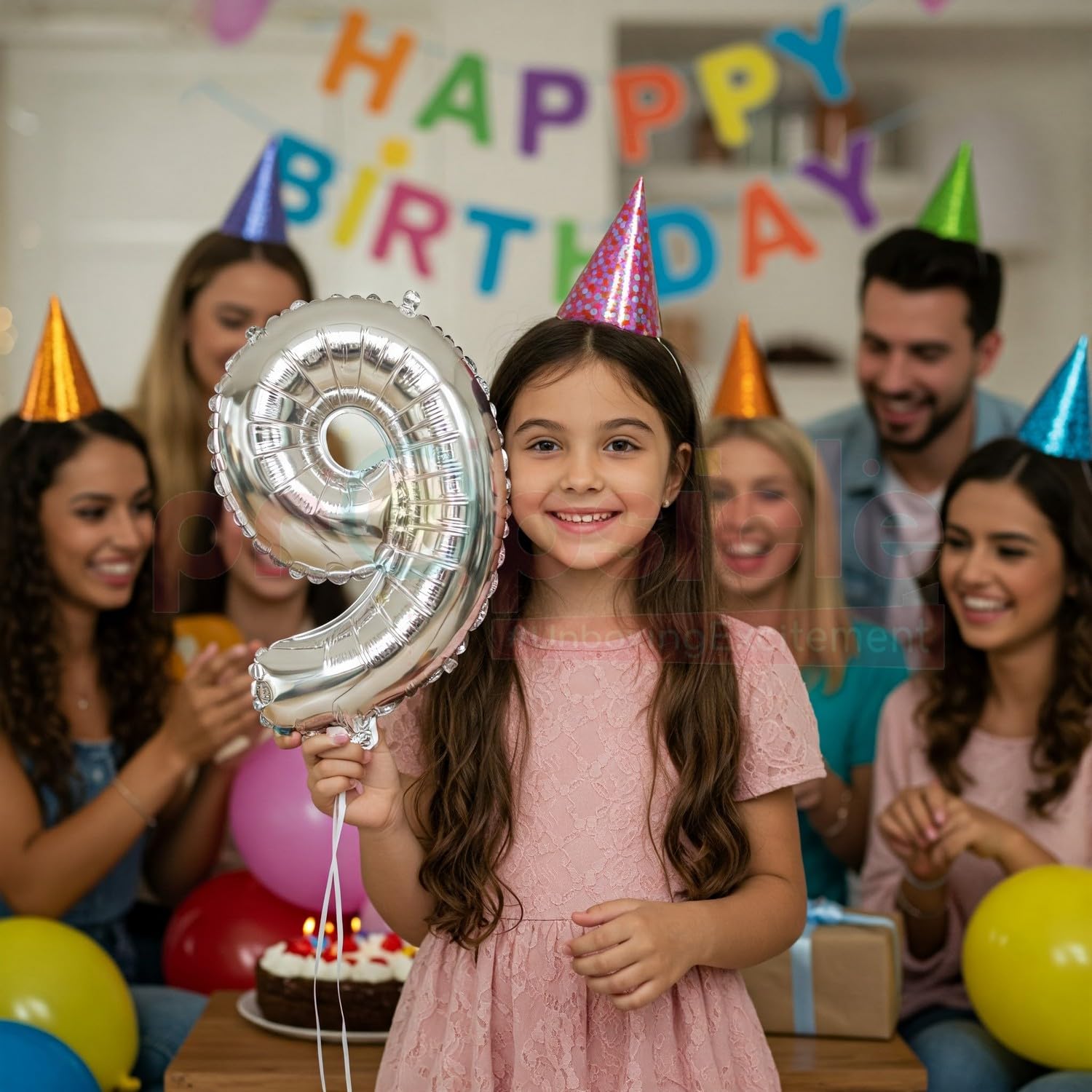 Propsicle Silver Number 9 Foil Balloon, 16 inch 4