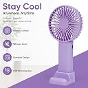 Swentra Mini Portable Fan, Rechargeable Hand Fan with 3 Adjustable Speeds, 1200mAh Battery, Lightweight Design, Low Noise Operation, Suitable for both Indoor and Outdoor Use. gallery image