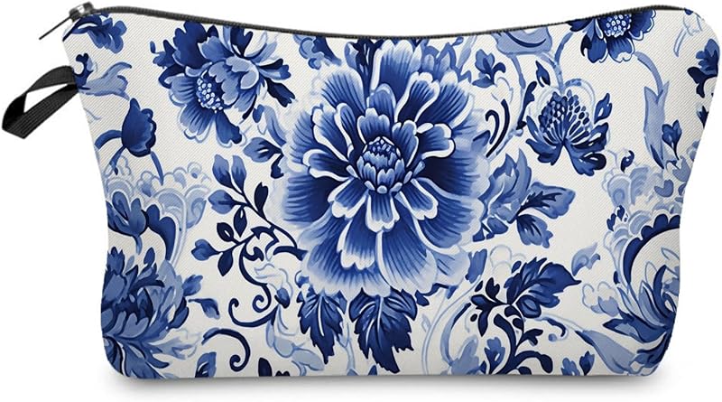 Necessaire de Maquiagem Livel lhood com Estampa Blue White Porcelain