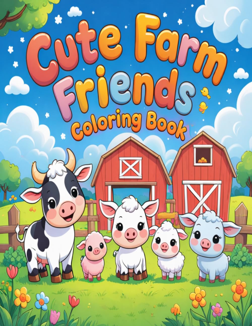Cute Farm Friends Coloring Book