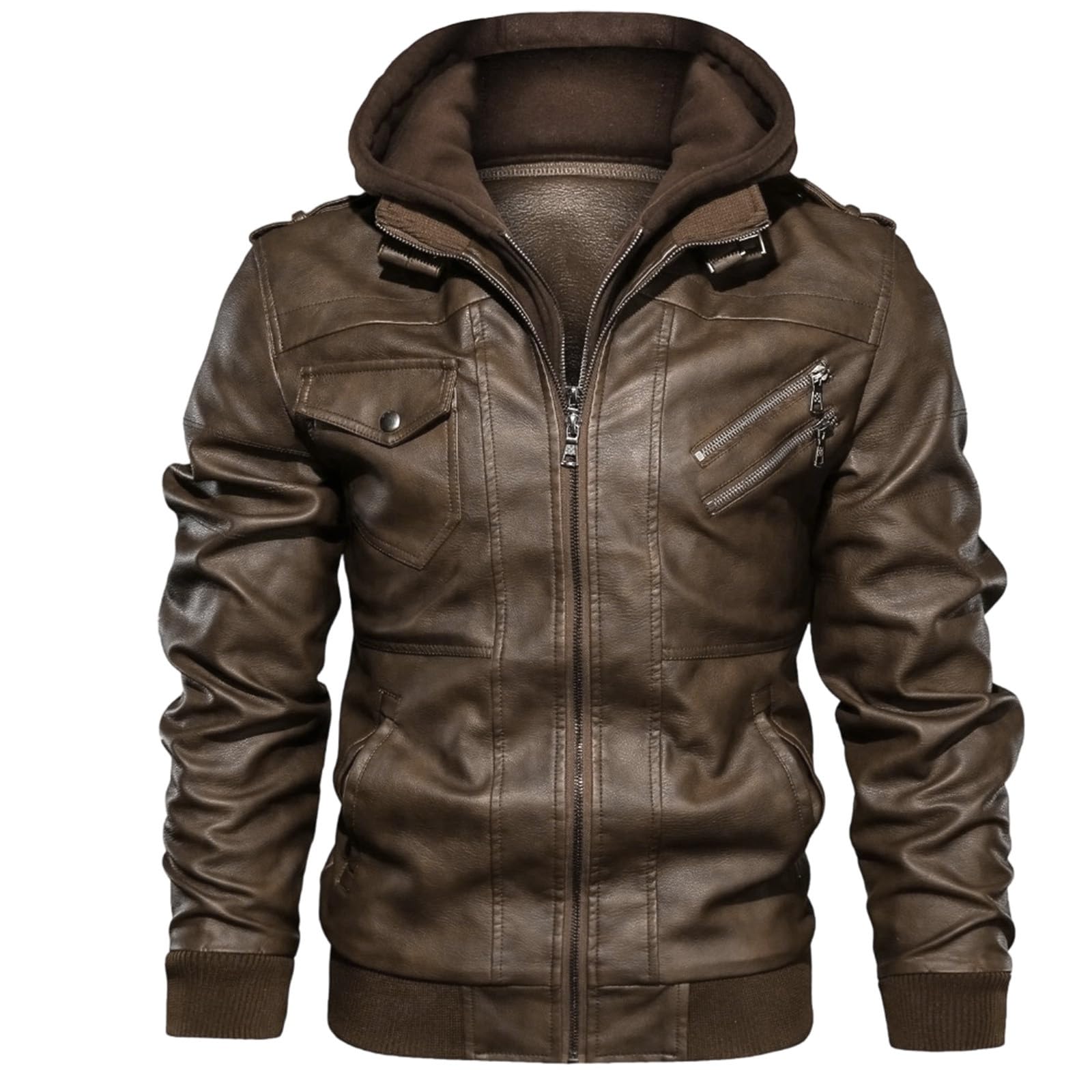 Veste Moto Homme Chic Et Elegant Vestes De Sport Homme Ample ZippéE CintréE Manteau D'ExtéRieur Décontracté D'Automne Pour Le Quotidien Et Les ActivitéS De Plein Air Au Design Confortable Casual