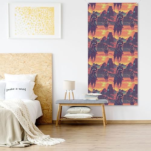 Miniatura 5 de Door Covers Decorations - Cyber Retro Western Cowboy Print Summer Spring Door Banners for Front, Winter Fall Sign Cover Banner Hanging Backdrop for