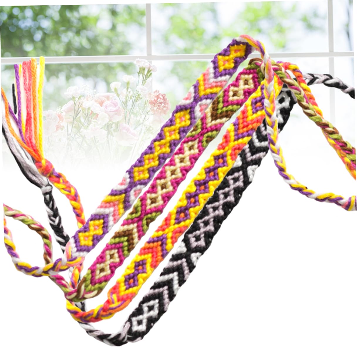 SOIMISS 24piezas Pulseras Étnicas Trenzadas Mano Para Mujer y Niña Colorido Hilo Para Tobillos o Muñecas Accesorios Boho Para Amistad y Festivales
