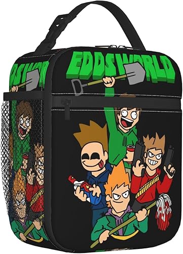 Miniatura 2 de GLGFAS Eddsworld - Lonchera aislada de gran capacidad, a prueba de fugas, con cremallera, bolsillo de red externo, para oficina, viajes, trabajo