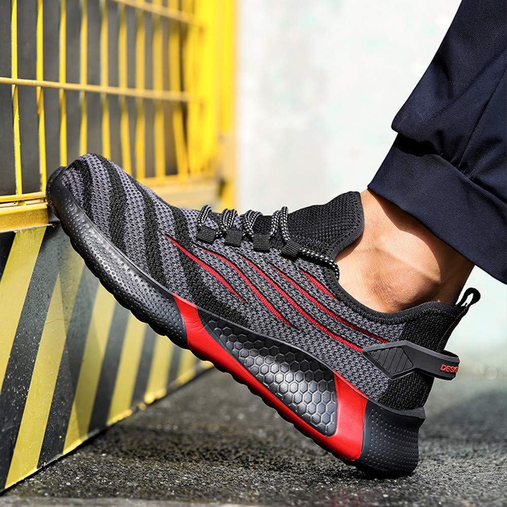 Scarpe Antinfortunistiche Uomo Leggere Scarpe da Lavoro Traspiranti Donna Antiscivolo Scarpe da Cantiere con Punta in Acciaio