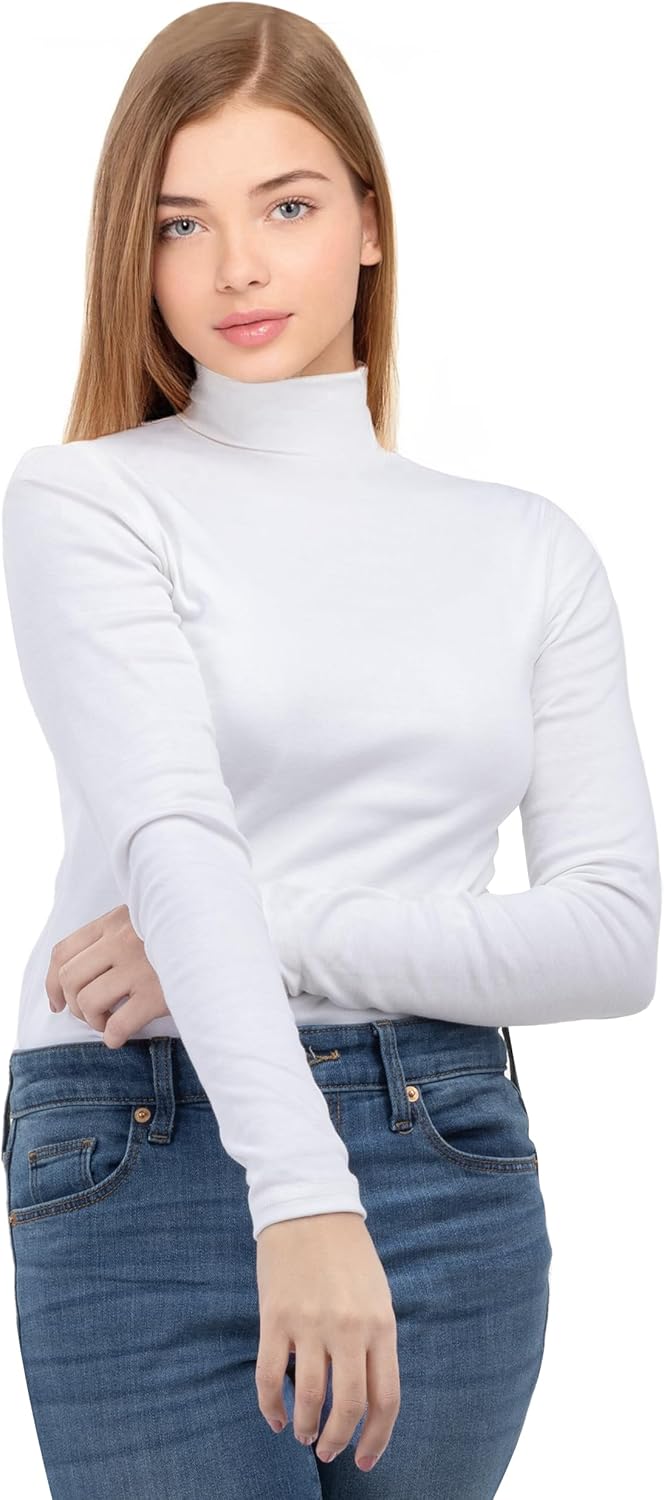 NY Threads Women's Turtleneck Long Sleeve Shirt Slim Fit Thermal Base Layer Tops - Image 2