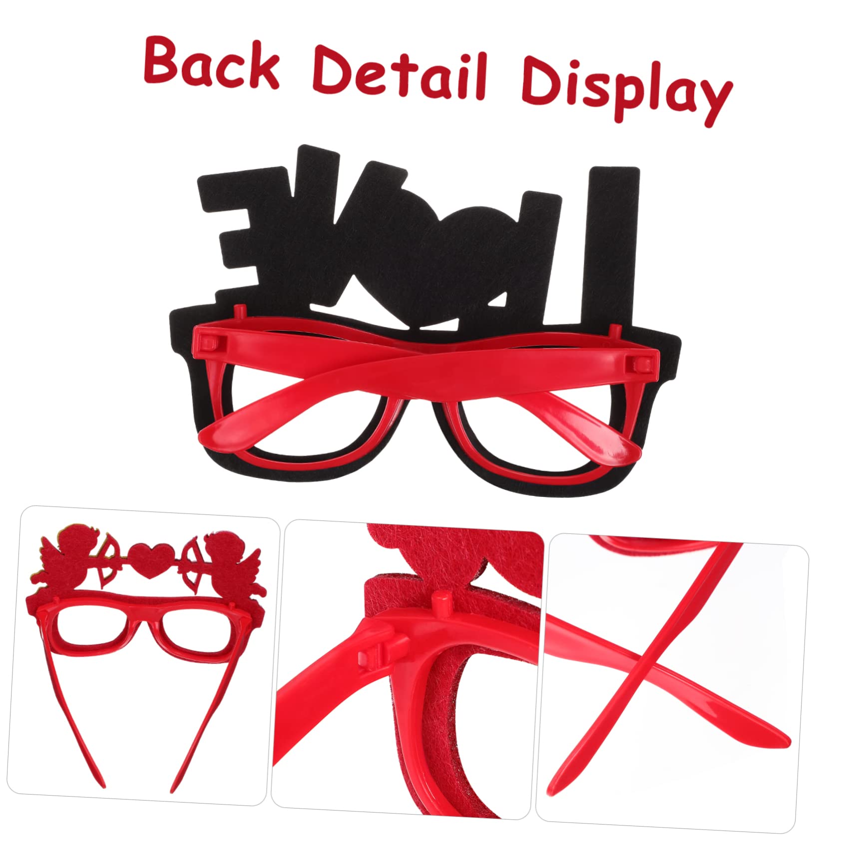 Gafas Rojas 18 Piezas Lentes Gafas para Niños del Día San Valentín Vasos Decorativos Anteojos Papel Fiesta Gafas Festival En Forma Corazon El Plastico Vestir Las Mujeres